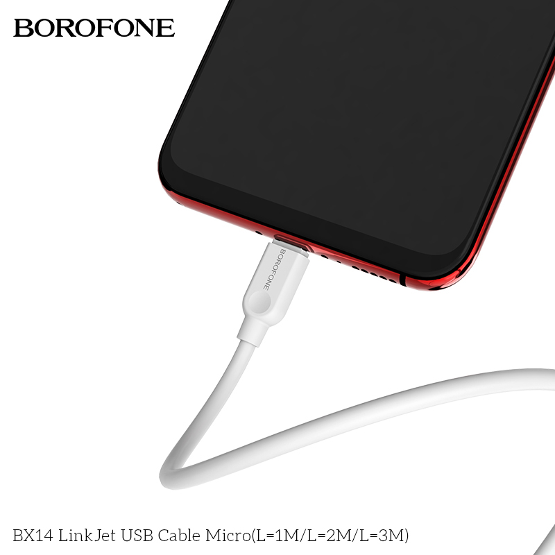BOROFONE BX14 LinkJet USB-A to Micro-USB cable 2m NZ 7
